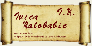 Ivica Malobabić vizit kartica